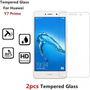 2 Stuks - Huawei Y7 Prime (2018) Screenprotector Tempered Glass  (0.3mm)