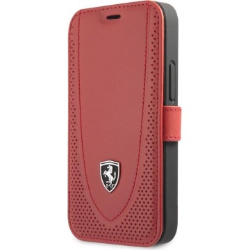 iPhone 12 Mini Bookcase hoesje - Ferrari - Effen Rood - Leer