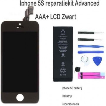 Iphone 5S LCD reparatie en upgrade kit advanced - Zwart