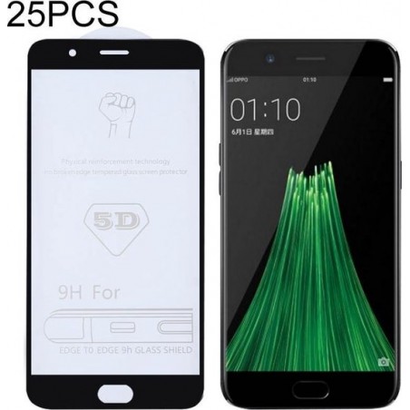 Let op type!! 25 stuks 9H 5D volledige lijm volledig scherm gehard glas film voor OPPO R11