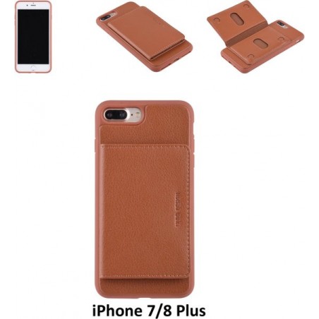 Apple Bruin pasjeshouder Backcover hoesje voor iPhone 7/8 Plus