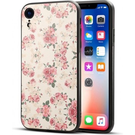 Let op type!! Peony bloem patroon TPU + PC Case voor iPhone XR