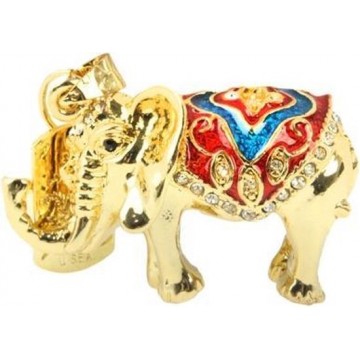 Let op type!! Gouden olifanten vormige Diamond sieraden ketting stijl USB schicht schijf (4GB)
