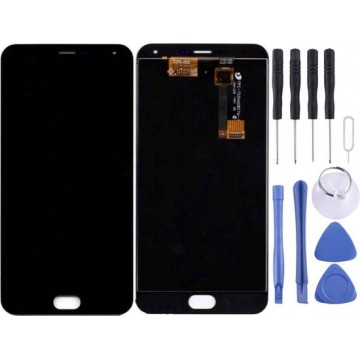 Let op type!! Metal LCD Screen and Digitizer Full Assembly for Meizu Meilan (Black)
