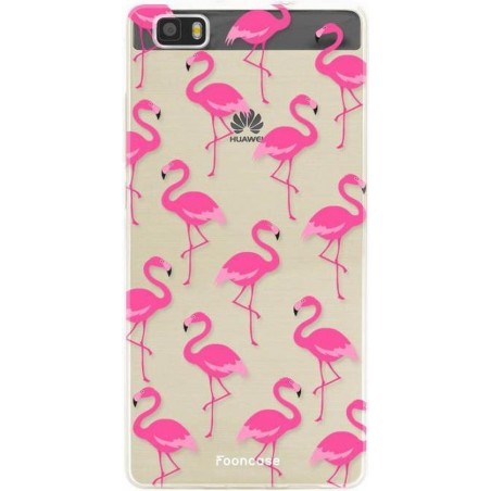 FOONCASE Huawei P8 Lite 2016 hoesje TPU Soft Case - Back Cover - Flamingo