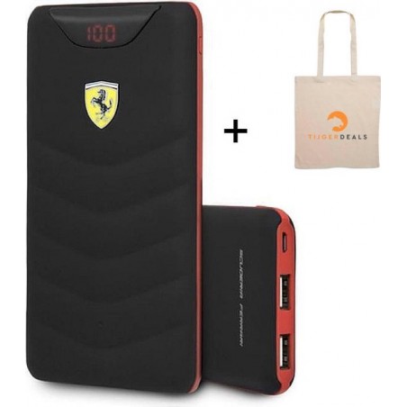 Ferrari Draadloze Powerbank - 10.000 mAh - Wireless Powerbank - Powerbank Iphone, Samsung - Wireless - Oplader - Zwart