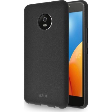 Azuri Motorola E4 Plus hoesje - Zand textuur backcover - Zwart