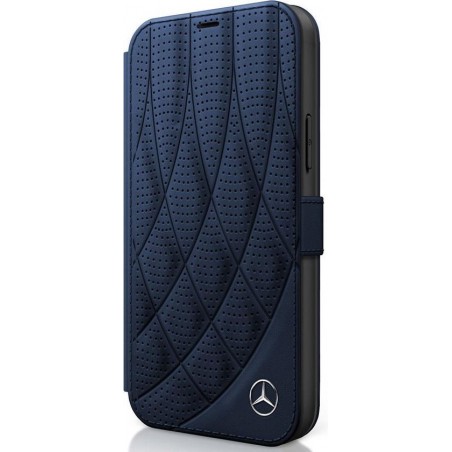 iPhone 12 Pro Max Bookcase hoesje - Mercedes-Benz - Effen Donkerblauw - Leer