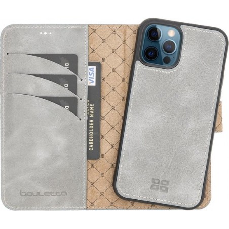 Bouletta - iPhone 12 Pro - Uitneembare leder hoesje - Future Grey