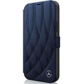 iPhone 12/12 Pro Bookcase hoesje - Mercedes-Benz - Effen Donkerblauw - Leer