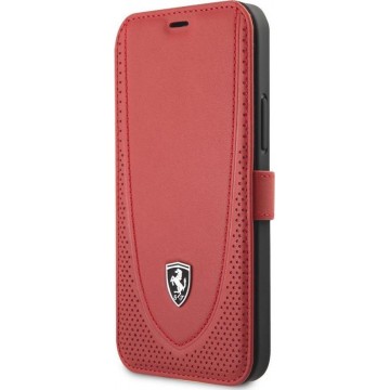 iPhone 12/12 Pro Bookcase hoesje - Ferrari - Effen Rood - Leer