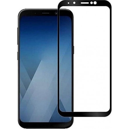 Samsung Galaxy A8 Plus 2018 - Full Cover Screenprotector - Gehard Glas - Zwart