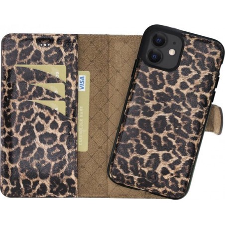 Bouletta - iPhone 12 - Leder 2-in-1 BookCase hoesje - Smooth Leopard
