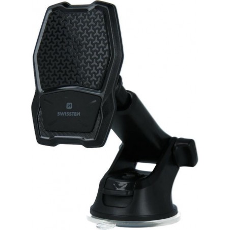 Swissten Telefoonhouder Auto Magneet S-Grip Wireless WM1-HK2 - Zwart - Draadloze Snel Lader 10W - Telescopische Arm