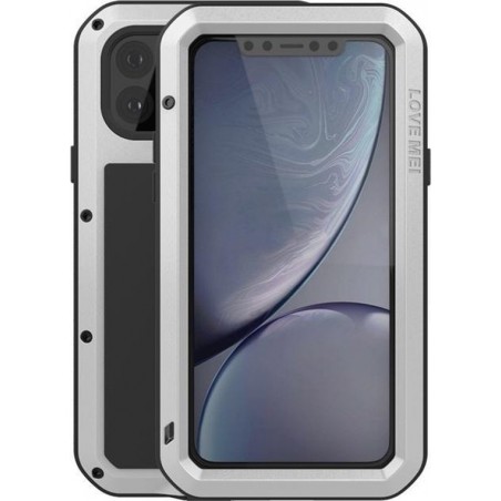 Apple iPhone 11 hoes, Love Mei, Metalen extreme protection case, Zilver - Telefoonhoes geschikt voor: Apple iPhone 11