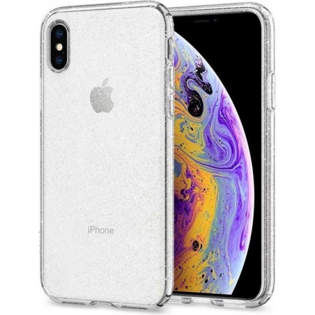 Hoesje Apple iPhone Xs - Spigen Liquid Crystal Glitter Case - Crystal Quartz