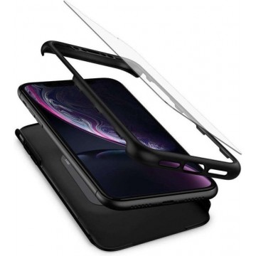 Spigen - Thin Fit 360 Apple iPhone Xr Case met Tempered Glass - Zwart