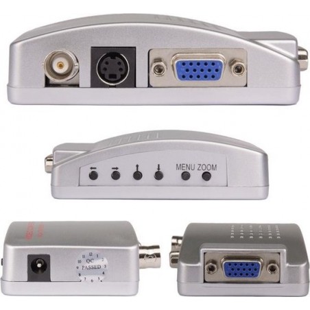 Let op type!! HOWEI HW-2404 BNC / S-Video naar VGA Video Converter (Blauw)