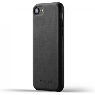 Mujjo iPhone 8/7 Leren Telefoonhoesje - Zwart - Premium leer - Telefoon case / cover - Slimfit - 1.8mm dun