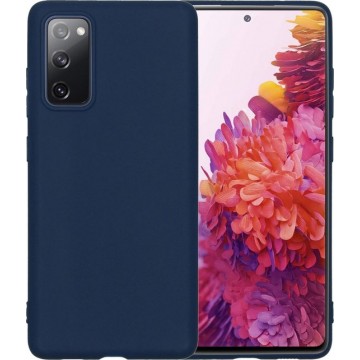Samsung S20 FE Hoesje Back Cover Siliconen Case Hoes - Donker blauw