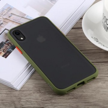 Let op type!! TOTUDESIGN Gingle Series Shockproof TPU+PC Case for iPhone XR (Green)