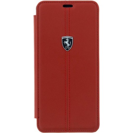 Ferrari Vertical Stripe Leather Book Case voor Samsung Galaxy S9 PLUS - Rood
