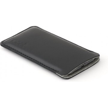 JACCET leren Galaxy Note 20 Ultra hoesje - Zwart volnerf leer met grijs wolvilt - Handmade in Nederland