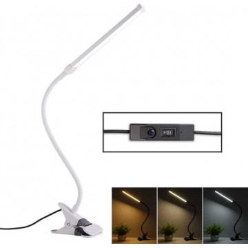 LED bureaulamp 8W opvouwbare oogbescherming tafellamp  USB plug-in versie (wit)