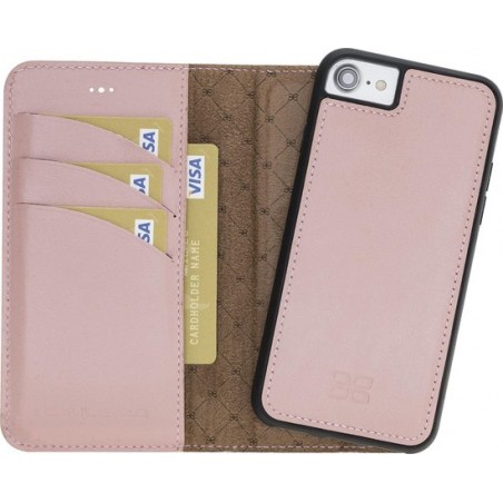 Bouletta - Uitneembare leder WalletCase hoesje iPhone 7/8 Nude Pink