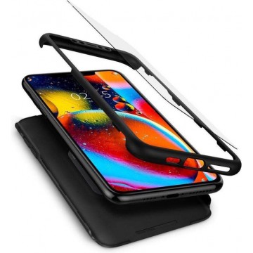 Spigen Thin Fit 360 Apple iPhone 11 Pro Hoesje met Tempered Glass - Zwart