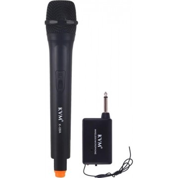 Let op type!! KVM K-08A handheld draadloze microfoon met ontvanger (zwart)