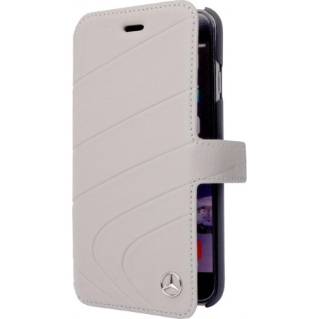 Mercedes-Benz Book Case Grijs - Classic - Leer - iPhone 6/6S  - Ook voor iPhone 6S