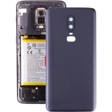 Mat batterij achterkant met cameralens voor OnePlus 6 (zwart)