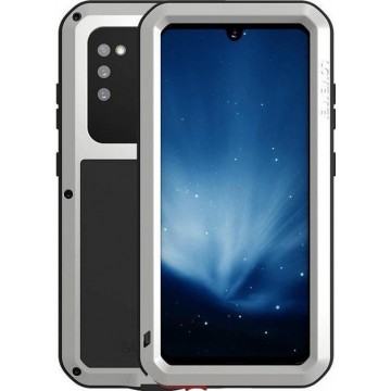 Samsung Galaxy A41 hoes, Love Mei, Metalen extreme protection case, Zilver - Telefoonhoesje geschikt voor: Samsung Galaxy A41