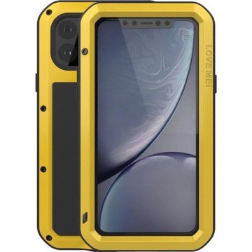 Apple iPhone 11 hoes, Love Mei, Metalen extreme protection case, Geel - Telefoonhoes geschikt voor: Apple iPhone 11