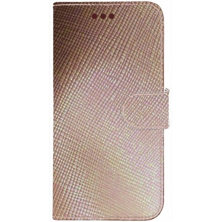 Made-NL Apple iPhone 12 Pro Roze leder met een mooie parelmoerglans holografisch