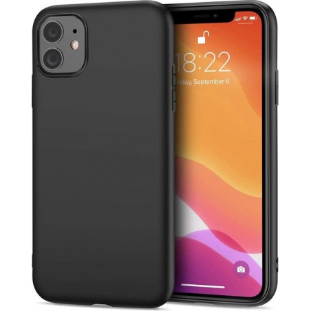 iPhone 12 - Soft  Silicone Hoesje - Zwart