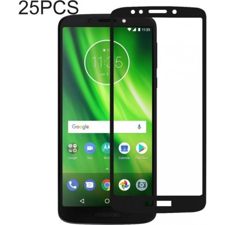 Let op type!! 25 stuks volledige lijm volledige cover Screen Protector gehard glas film voor Motorola Moto G6 Play