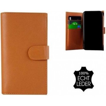 Samsung Galaxy S8 hoesje - Bookcase - Portemonnee Hoes Echt leer Double Wallet case Bruin