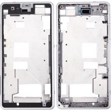 Frontbehuizing LCD-kaderbezel voor Sony Xperia Z1 Compact / Mini (wit)