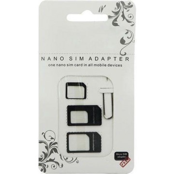 Zwart Universeel Nano Simkaart adapter frame set met pinnetje simkaartslot opener