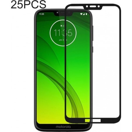 Let op type!! 25 stuks volledige lijm volledige cover Screen Protector gehard glas film voor Motorola Moto G7 Power