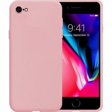 IPhone SE 2020 Case Hoesje Siliconen Hoes Back Cover - Licht Roze