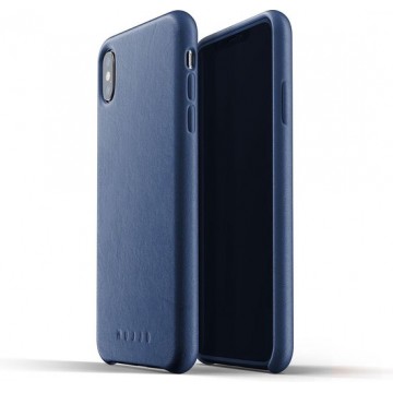 Mujjo iPhone XS Max Leren Telefoonhoesje - Blauw - Premium leer - Telefoon case / cover - Slimfit - 1.8mm dun