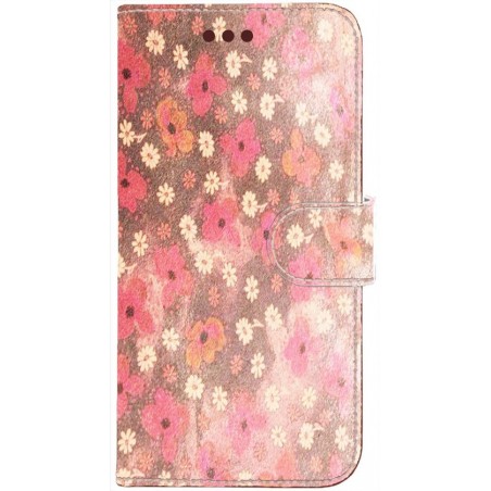 Made-NL Apple iPhone 12 Pro Mat lak leer roze witte bloemetjes