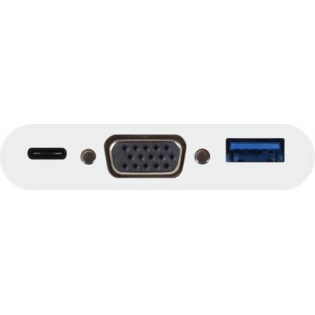 Macally UCVGA kabeladapter/verloopstukje USB C VGA + USB 3.0 Wit