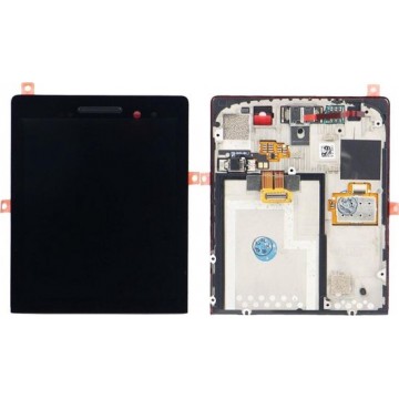 Let op type!! LCD Screen and Digitizer Full Assembly with Frame for BlackBerry P9983(Black)