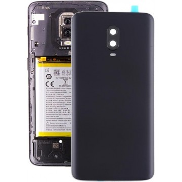 Originele batterij achterkant met cameralens voor OnePlus 6T (matzwart)