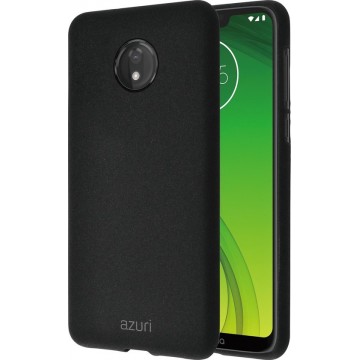 Azuri flexibel hoesje met zandtextuur - Voor  Motorola G7 Power - zwart