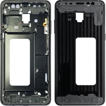 Let op type!! Front Housing LCD Frame Bezel Plate for Galaxy A8+ (2018)  A730F  A730F/DS(Black)